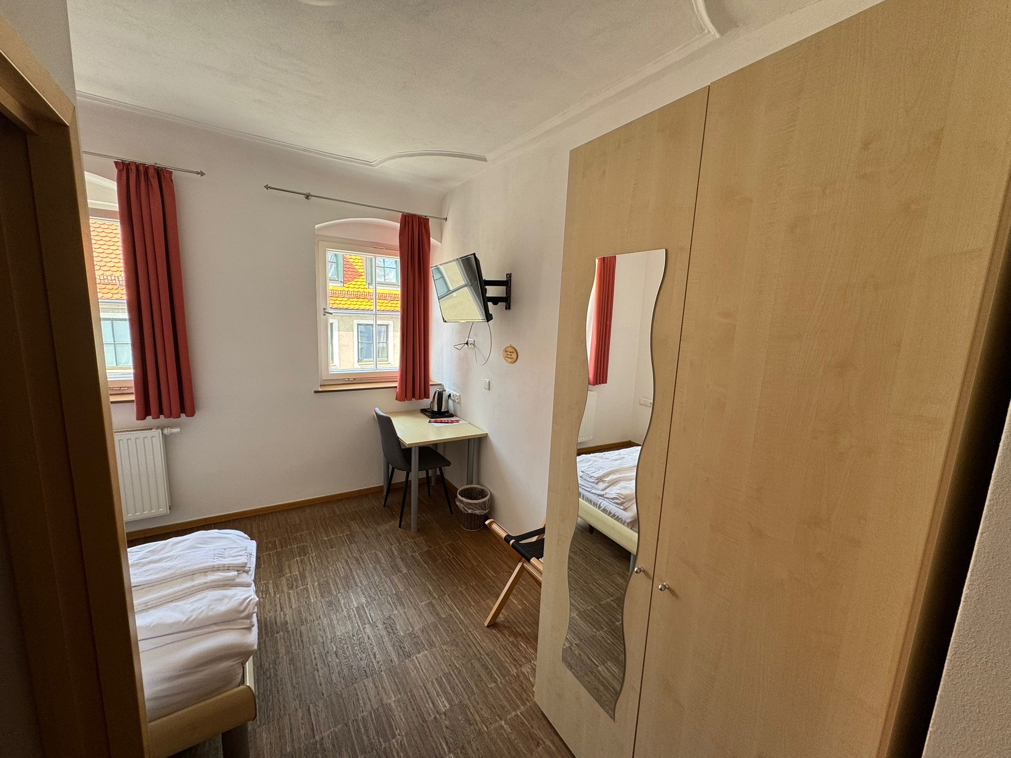Comfortable single room perfect for solo travelers at Hotel Stadtblick Friedberg